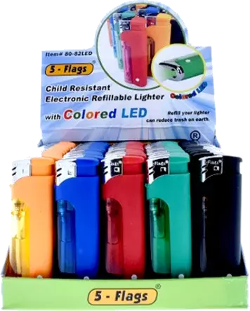5 Flags Lighter W Led Light