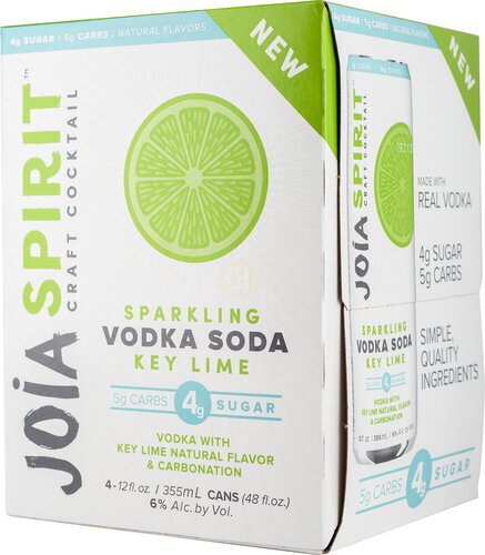 Joia Spirit Lime Vodka Key Lime 4/12 Oz