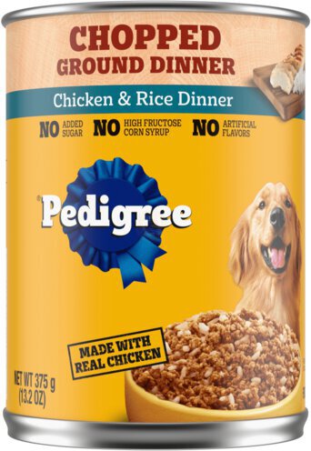 Pedigree Chopped Ground Chicken & Rice Dinner Wet Dog Food For Adult Dog