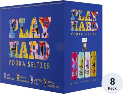 Play Hard Vodka Seltzer Variety Pack 8x355ml