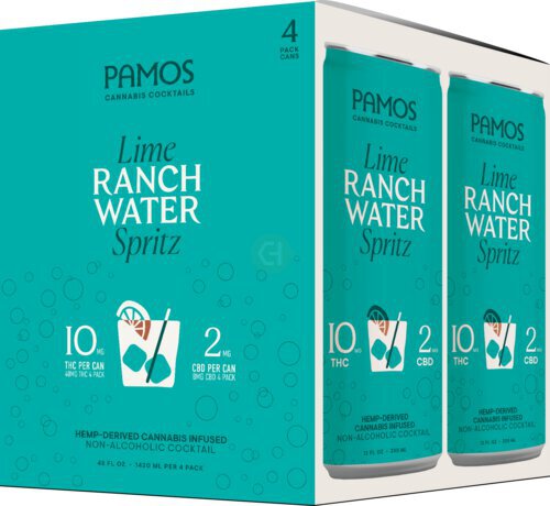 Pamos Lime Ranch Water 10mg Thc 2mg Cbd