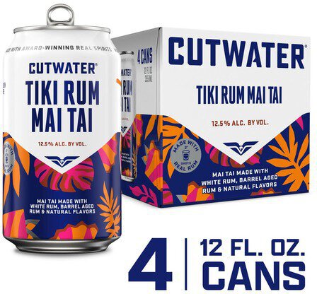 Cutwater Tiki Rum Mai Tai Tropical (4 pack, 12 fl oz)