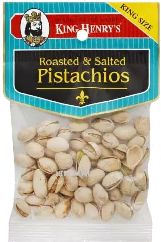 King Henry's King Size Roasted & Salted Pistachios Net Wt 64g
