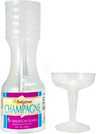 Plastic Champagne Glasses 6pck