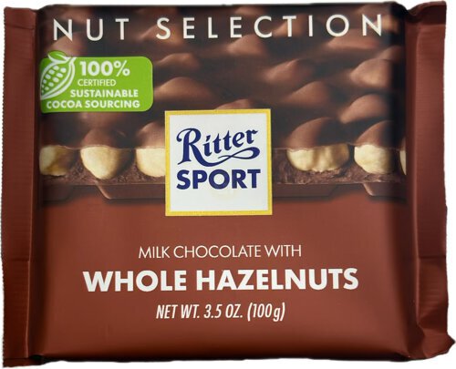 Ritter Sport Milk Chocolate Whole Hazelnut