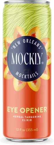 Mockly Eye Opener Booze Free Cocktail Ready To Drink Non Alcoholic Cocktail Mocktail Drink Mixer Tangerine Peach Lemon Basil Lemongrass Zero Proof Ounces Per 4 Pack