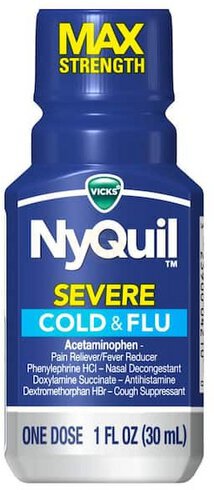 Vicks Nyquil Severe Shots Cold And Flu Nighttime Relief Liquid Pack Of