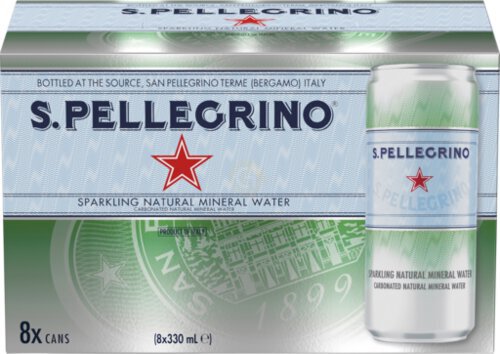 S Pellegrino 8 Cans Sparkling Water Italy Can