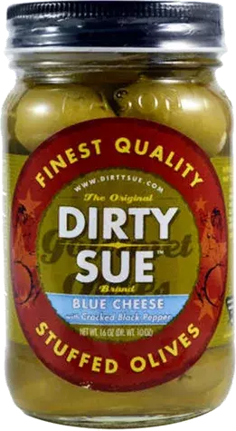 Dirty Sue Blue Cheese Stuffed Olives With Cracked Black Pepper