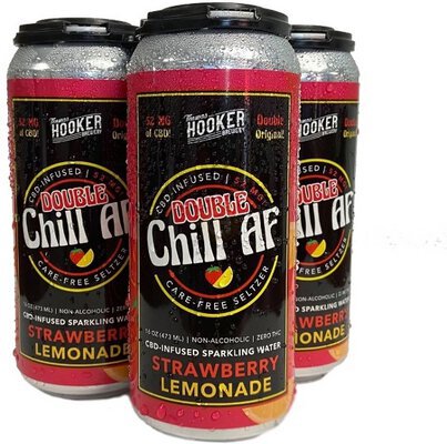 Thomas Hooker Double Chill Af Cbd Infused Sparkling Water Strawberry Lemonade Single Can