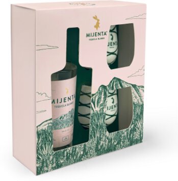 Mijenta Blanco Tequila Gift Set With Glasses