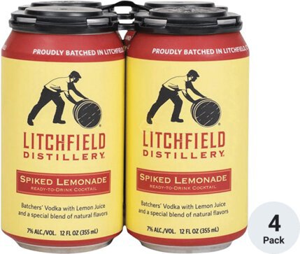 Litchfield Distillery Spiked Lemonade Rtd Cocktail 4 Pk Cans
