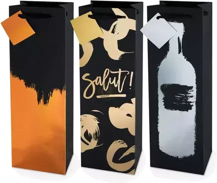 METTALIC BRUSH STROKE WINE BAG