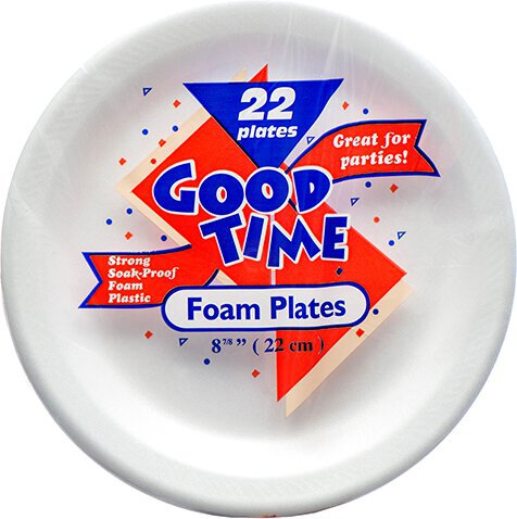 Foam Plates 8 7/8 22 Pack Good Time
