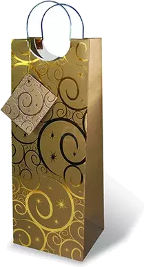 Wrap Art Gift Bag Gold Swirls