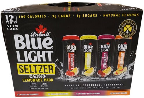 Labatt Blue Light Seltzer Lemonade Variety Pack Can 2/12 12 Pack