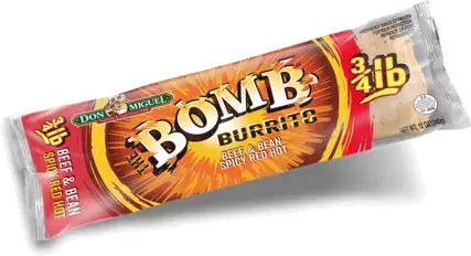Bomb Burrito Beef Bean Spicy Red Hot