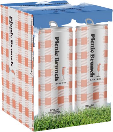 Picnic Brunch Peach Bellini 4/12oz Can