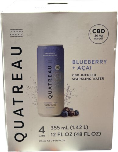 Quatreau Blueberry Acai Cbd Sperkling Water