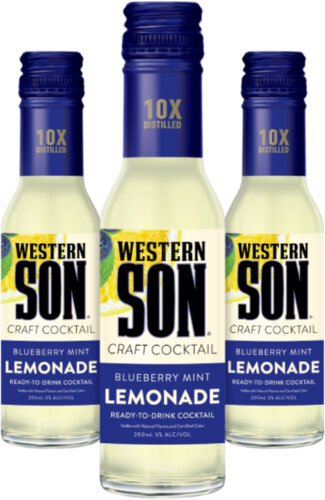 Western Son Texas Ready To Drink Craft Cocktails Blue Berry Mint Lemonade
