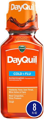 Vicks Dayquil Cold & Flu Relief Liquid Medicine Non Drowsy Powerful Multi Symptom Daytime Relie