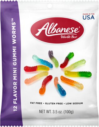 Albanese 12 Flavor Gummi Mini Worms