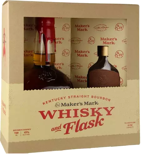 Makers Mark Bourbon Whisky With Flask Gift Set