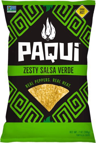 Paqui Tortilla Chips Zesty Salsa Verde Kinda Hot