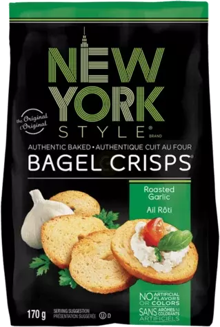 New York Style Roasted Garlic Bagel Crisps