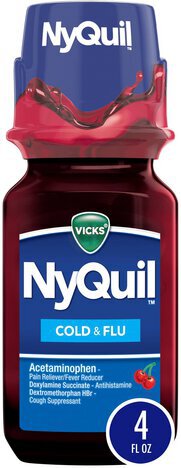 Vicks Nyquil Cold & Flu Relief Liquid Medicine Powerful Multi Symptom Nighttime Relief For Head