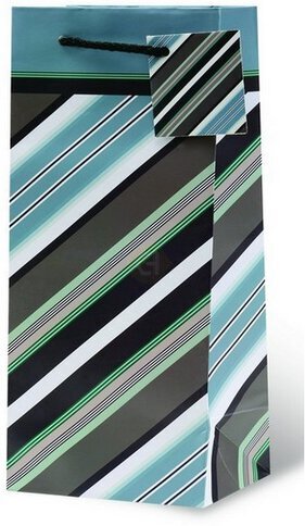 Gift Bag Blue Pinstripes