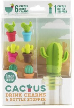 True Cactus Stopper & Wine Charm Set