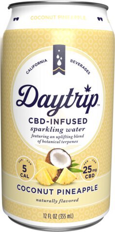 Daytrip Cbd Infused Sparkling Water Coconut Pineapple 25mg Cbd