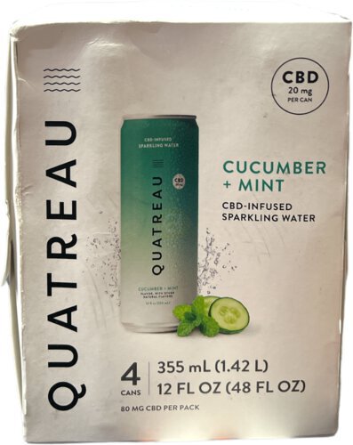Quatreau Cucumber Mint Cbd Sparkling Water