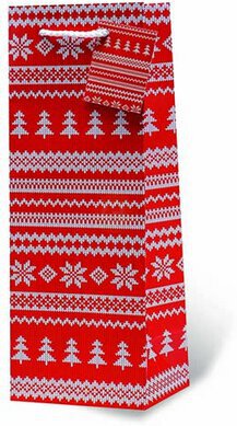 Red And White Sweater Wine Bag