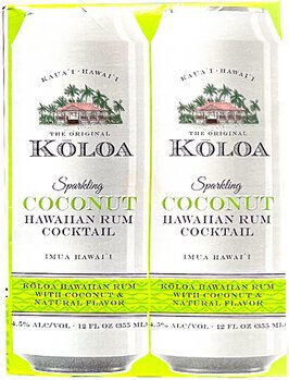 Koloa Sparkling Coconut 4cn Rtd