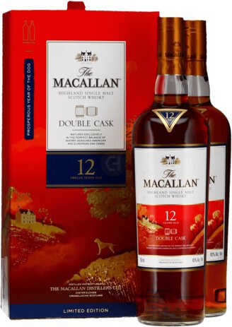 Macallan Limited Edition Year Of The Dog Set 12 Year Old Double Cask Single Malt