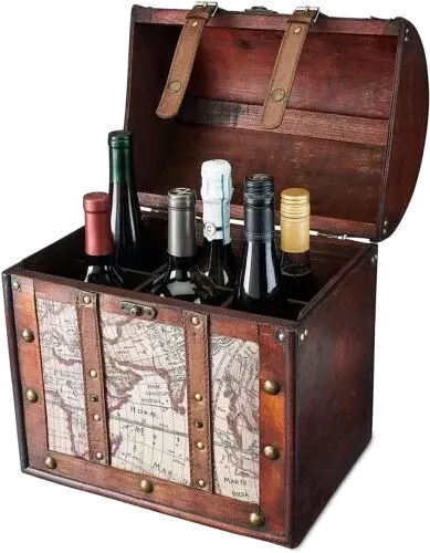Old World Wooden Wine Box By Twine