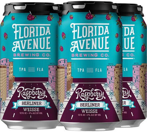 Florida Avenue Raspberry Berliner Weisse 4 Pack Cans