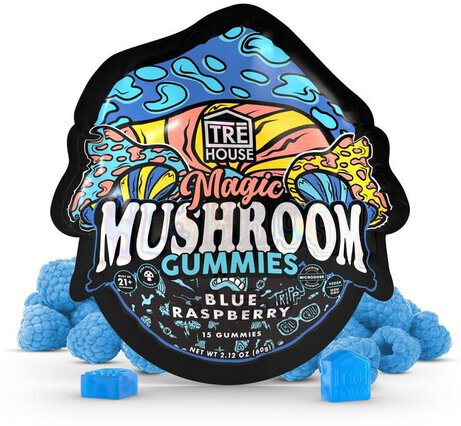 Tre House Magic Mushroom Gummies Blue Raspberry