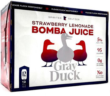 Gray Duck Spirited Seltzer Bomba Juice Strawberry Lemonade Cans