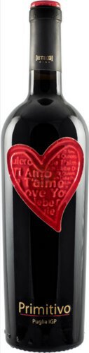 Ti Amo Primitivo Heart Single Glass