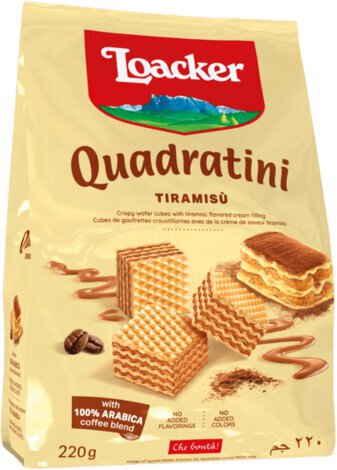 Loacker Quadratini Tiramisu Wafer Cookies 250gm