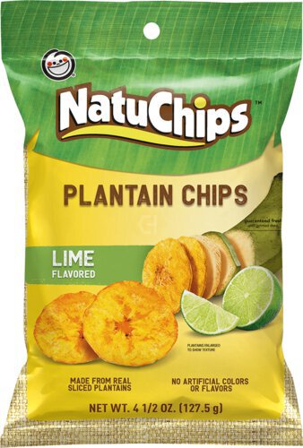 Frito Lay Natuchips Plantain Chips Lime Flavored