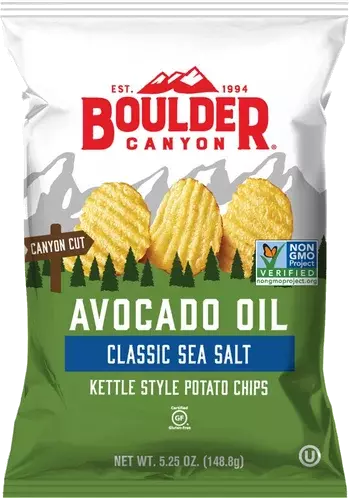 Boulder Canyon Avocado Oil Canyon Cut Kettle Cooked Potato Chips Sea Salt