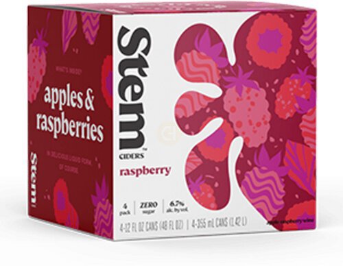 Stem Cider Rasberry Apple 12ozcn