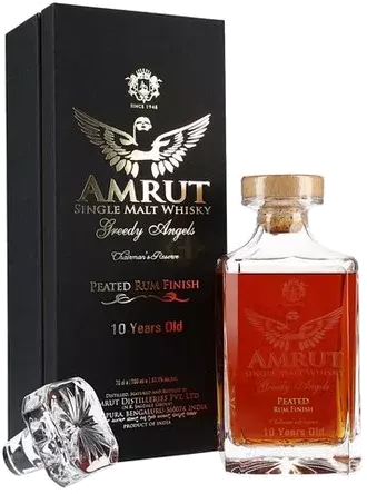 Amrut Single Malt Whisky Greedy Angels Peated Rum Finish Years Old