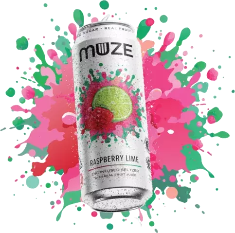 MUZE 3MG THC 15MG CBD RASPBERRY LIME SELTZER 4PK CAN