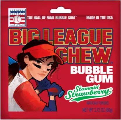 Big League Chew Bubble Gum Slammin Strawberry