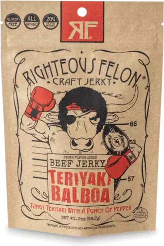 Righteous Felon Teriyaki Balboa Beef Jerky Snack Pennsylvania